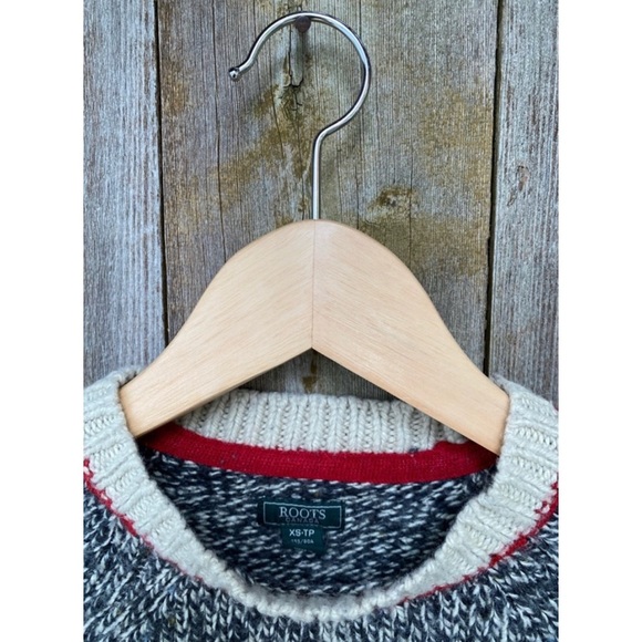 ROOTS CANADA classic cabin salt& pepper crewneck sweater size XS - Picture 3 of 4
